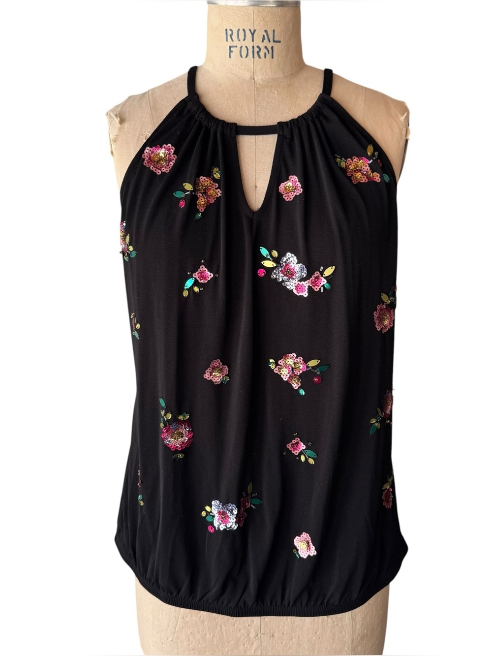 Vintage Y2K INC Floral Beaded Top